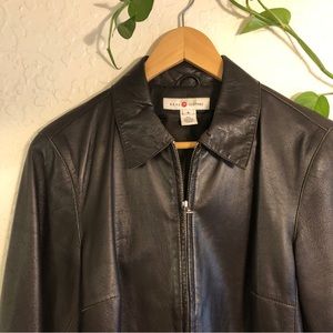 Brown leather jacket